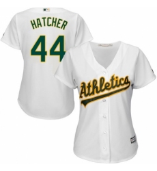 Women's Majestic Oakland Athletics #44 Chris Hatcher Replica White Home Cool Base MLB Jersey
