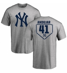 MLB Nike New York Yankees #41 Miguel Andujar Gray Name & Number T-Shirt