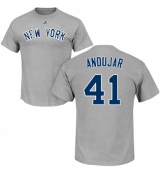 MLB Nike New York Yankees #41 Miguel Andujar Gray RBI T-Shirt