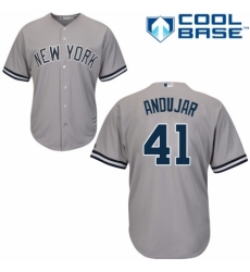 Youth Majestic New York Yankees #41 Miguel Andujar Authentic Grey Road MLB Jersey