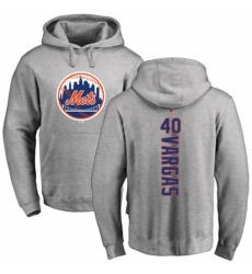 MLB Nike New York Mets #40 Jason Vargas Ash Backer Pullover Hoodie