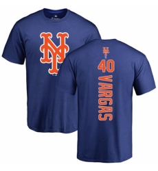 MLB Nike New York Mets #40 Jason Vargas Royal Blue Backer T-Shirt