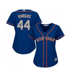 Women's New York Mets #44 Jason Vargas Authentic Royal Blue Alternate Road Cool Base Baseball Jersey