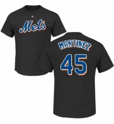 MLB Nike New York Mets #45 Pedro Martinez Black Name & Number T-Shirt