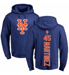 MLB Nike New York Mets #45 Pedro Martinez Royal Blue Backer Pullover Hoodie