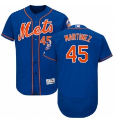 Men's Majestic New York Mets #45 Pedro Martinez Royal Blue Alternate Flex Base Authentic Collection MLB Jersey