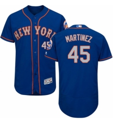 Men's Majestic New York Mets #45 Pedro Martinez Royal/Gray Alternate Flex Base Authentic Collection MLB Jersey