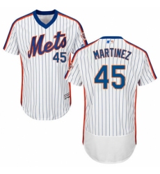 Men's Majestic New York Mets #45 Pedro Martinez White Alternate Flex Base Authentic Collection MLB Jersey