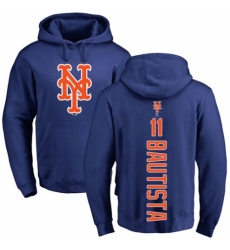 MLB Nike New York Mets #11 Jose Bautista Royal Blue Backer Pullover Hoodie