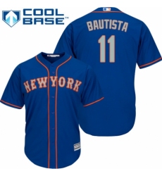 Youth Majestic New York Mets #11 Jose Bautista Authentic Royal Blue Alternate Road Cool Base MLB Jersey