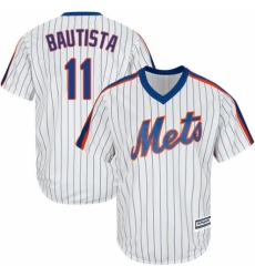 Youth Majestic New York Mets #11 Jose Bautista Authentic White Alternate Cool Base MLB Jersey