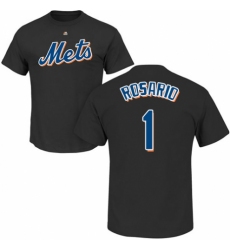 MLB Nike New York Mets #1 Amed Rosario Black Name & Number T-Shirt