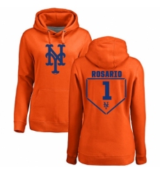 MLB Women's Nike New York Mets #1 Amed Rosario Orange RBI Pullover Hoodie
