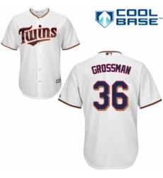 Youth Majestic Minnesota Twins #36 Robbie Grossman Authentic White Home Cool Base MLB Jersey