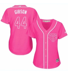 Women's Majestic Minnesota Twins #44 Kyle Gibson Replica Pink Fashion Cool Base MLB Jersey