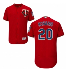 Men's Majestic Minnesota Twins #20 Eddie Rosario Authentic Scarlet Alternate Flex Base Authentic Collection MLB Jersey