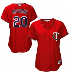 Women's Majestic Minnesota Twins #20 Eddie Rosario Authentic Scarlet Alternate Cool Base MLB Jersey