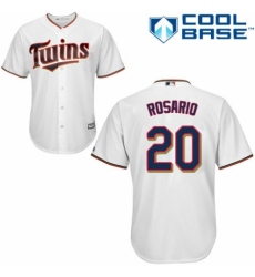 Youth Majestic Minnesota Twins #20 Eddie Rosario Authentic White Home Cool Base MLB Jersey
