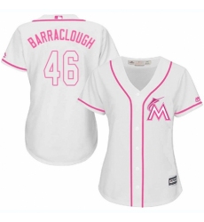 Women's Majestic Miami Marlins #46 Kyle Barraclough Authentic White Fashion Cool Base MLB Jersey