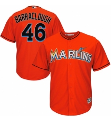 Youth Majestic Miami Marlins #46 Kyle Barraclough Authentic Orange Alternate 1 Cool Base MLB Jersey