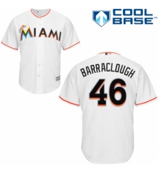 Youth Majestic Miami Marlins #46 Kyle Barraclough Authentic White Home Cool Base MLB Jersey