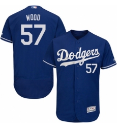 Men's Majestic Los Angeles Dodgers #57 Alex Wood Royal Blue Flexbase Authentic Collection MLB Jersey