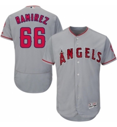 Men's Majestic Los Angeles Angels of Anaheim #66 J. C. Ramirez Grey Road Flex Base Authentic Collection MLB Jersey