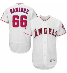 Men's Majestic Los Angeles Angels of Anaheim #66 J. C. Ramirez White Home Flex Base Authentic Collection MLB Jersey