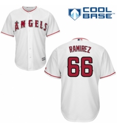 Youth Majestic Los Angeles Angels of Anaheim #66 J. C. Ramirez Authentic White Home Cool Base MLB Jersey