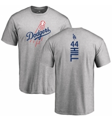 MLB Nike Los Angeles Dodgers #44 Rich Hill Ash Backer T-Shirt
