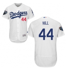 Men's Majestic Los Angeles Dodgers #44 Rich Hill White Home Flex Base Authentic Collection 2018 World Series MLB Jersey