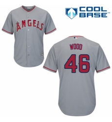 Youth Majestic Los Angeles Angels of Anaheim #46 Blake Wood Authentic Grey Road Cool Base MLB Jersey