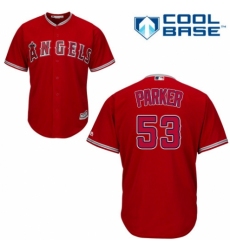 Youth Majestic Los Angeles Angels of Anaheim #53 Blake Parker Replica Red Alternate Cool Base MLB Jersey