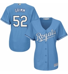 Women's Majestic Kansas City Royals #52 Justin Grimm Authentic Light Blue Alternate 1 Cool Base MLB Jersey