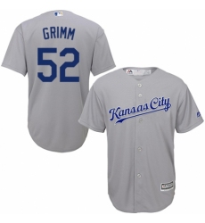 Youth Majestic Kansas City Royals #52 Justin Grimm Replica Grey Road Cool Base MLB Jersey