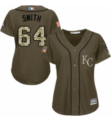 Women's Majestic Kansas City Royals #64 Burch Smith Authentic Green Salute to Service MLB Jersey