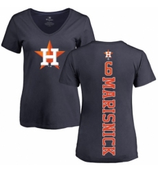MLB Women's Nike Houston Astros #6 Jake Marisnick Navy Blue Backer T-Shirt