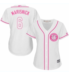 Women's Majestic Houston Astros #6 Jake Marisnick Authentic White Fashion Cool Base MLB Jersey