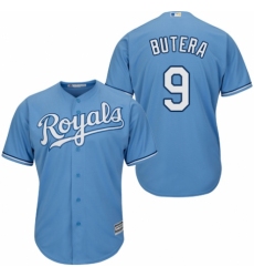 Men's Majestic Kansas City Royals #9 Drew Butera Replica Light Blue Alternate 1 Cool Base MLB Jersey