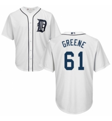 Youth Majestic Detroit Tigers #61 Shane Greene Replica White Home Cool Base MLB Jersey