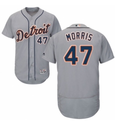 Men's Majestic Detroit Tigers #47 Jack Morris Grey Road Flex Base Authentic Collection MLB Jersey