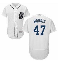 Men's Majestic Detroit Tigers #47 Jack Morris White Home Flex Base Authentic Collection MLB Jersey