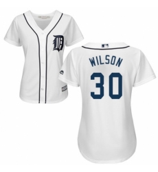 Women's Majestic Detroit Tigers #30 Alex Wilson Authentic White Home Cool Base MLB Jersey