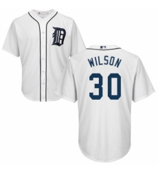 Youth Majestic Detroit Tigers #30 Alex Wilson Replica White Home Cool Base MLB Jersey