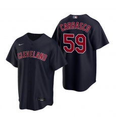 Men's Nike Cleveland Indians #59 Carlos Carrasco Navy Alternate Stitched Baseball Jersey