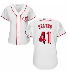 Women's Majestic Cincinnati Reds #41 Tom Seaver Authentic White Home Cool Base MLB Jersey
