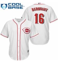 Youth Majestic Cincinnati Reds #16 Tucker Barnhart Replica White Home Cool Base MLB Jersey