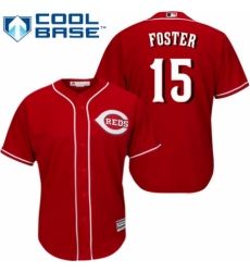 Youth Majestic Cincinnati Reds #15 George Foster Replica Red Alternate Cool Base MLB Jersey