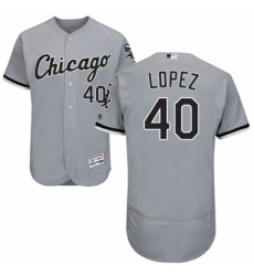 Men's Majestic Chicago White Sox #40 Reynaldo Lopez Grey Road Flex Base Authentic Collection MLB Jersey