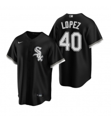 Men's Nike Chicago White Sox #40 Reynaldo Lopez Black Alternate Stitched Baseball Jersey